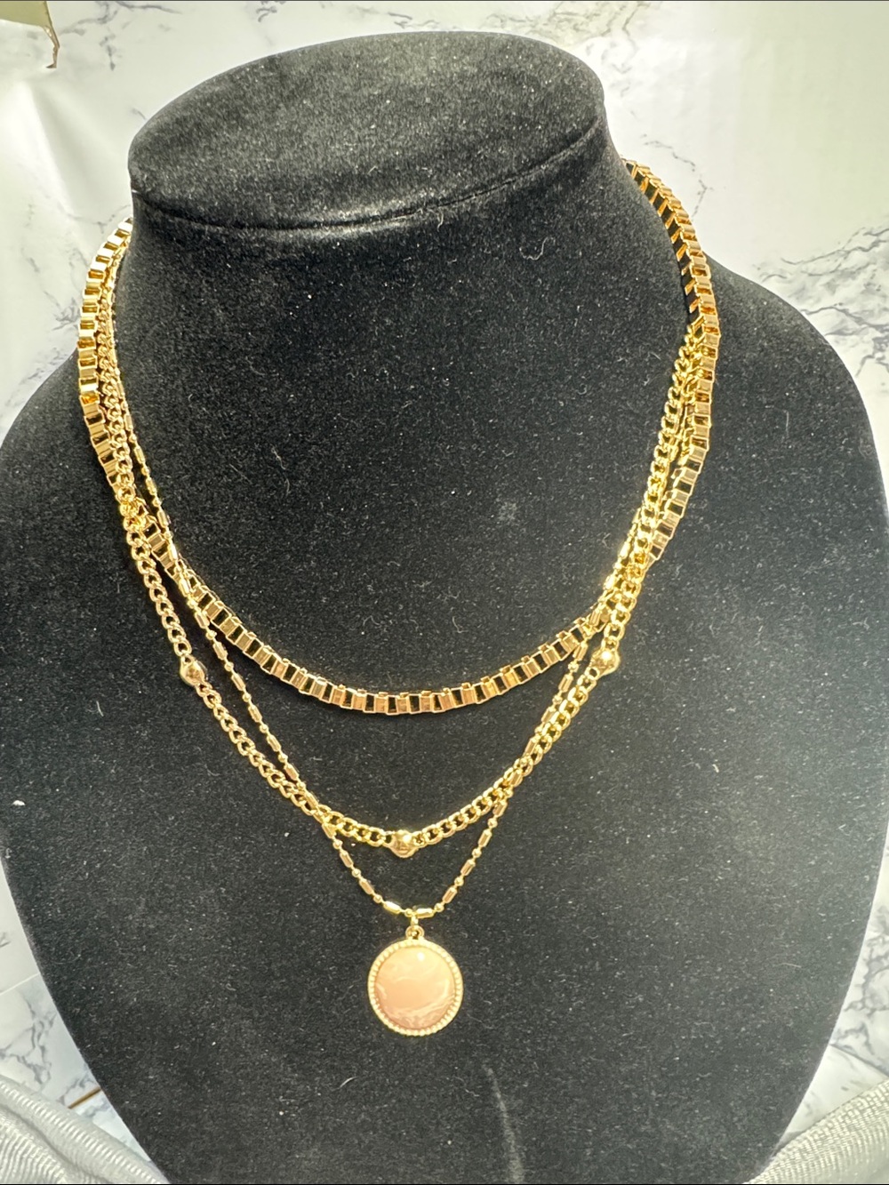 Isaac Mizrahi Gold Tone Layered Coin Pendant Necklace